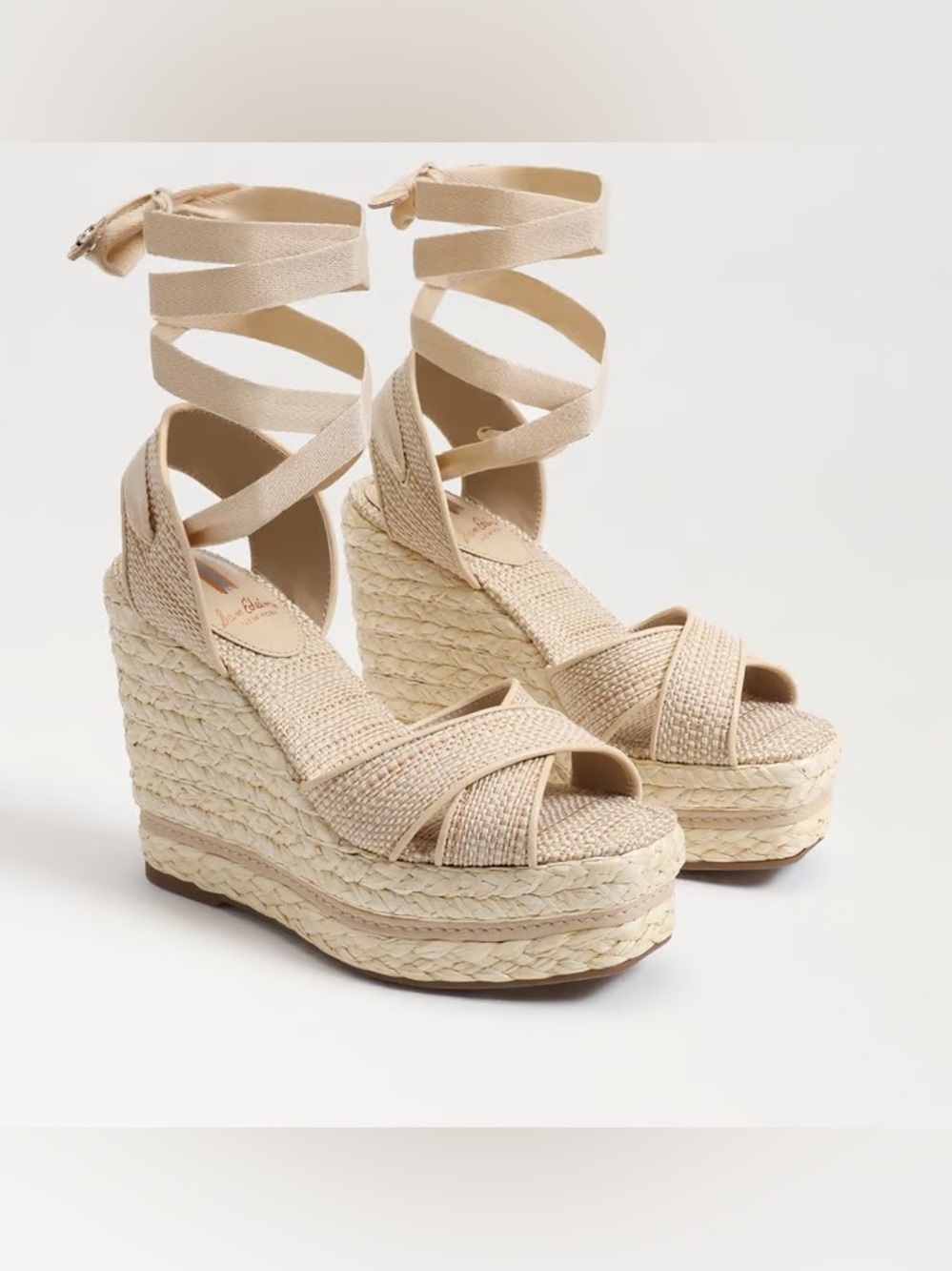 NEW Sam Edelman Vaughn Espadrille Ankle Wrap Platform Wedge Sandal